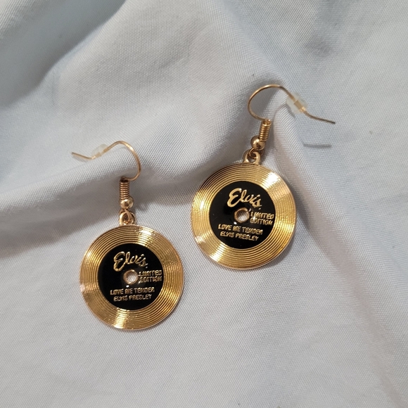 Elvis Presley Golden Record Earrings - Picture 1 of 3